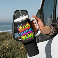 God Has A Plan Tumbler With Handle Graffiti Rap Christian Faith Graphic