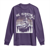 Funny Jesus Basketball Long Sleeve Shirt He Is Rizzin Retro Y2K Playing Basketball