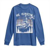 Funny Jesus Basketball Long Sleeve Shirt He Is Rizzin Retro Y2K Playing Basketball