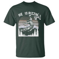 Funny Jesus Basketball T Shirt He Is Rizzin Retro Y2K Playing Basketball - Wonder Print Shop