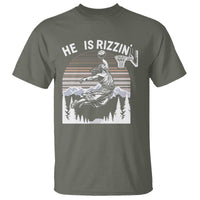 Funny Jesus Basketball T Shirt He Is Rizzin Retro Y2K Playing Basketball - Wonder Print Shop