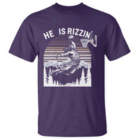 Funny Jesus Basketball T Shirt He Is Rizzin Retro Y2K Playing Basketball - Wonder Print Shop