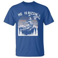 Funny Jesus Basketball T Shirt He Is Rizzin Retro Y2K Playing Basketball - Wonder Print Shop