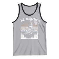 Funny Jesus Basketball Tank Top He Is Rizzin Retro Y2K Playing Basketball
