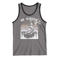 Funny Jesus Basketball Tank Top He Is Rizzin Retro Y2K Playing Basketball