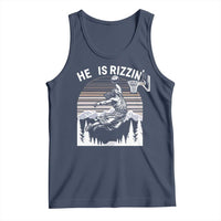 Funny Jesus Basketball Tank Top He Is Rizzin Retro Y2K Playing Basketball
