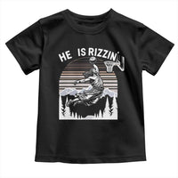 Funny Jesus Basketball Toddler T Shirt He Is Rizzin Retro Y2K Playing Basketball
