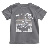 Funny Jesus Basketball Toddler T Shirt He Is Rizzin Retro Y2K Playing Basketball
