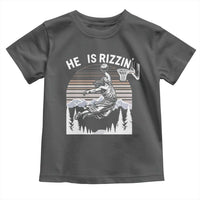 Funny Jesus Basketball Toddler T Shirt He Is Rizzin Retro Y2K Playing Basketball