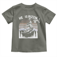 Funny Jesus Basketball Toddler T Shirt He Is Rizzin Retro Y2K Playing Basketball