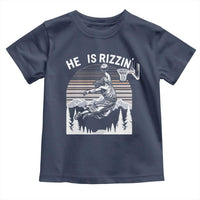 Funny Jesus Basketball Toddler T Shirt He Is Rizzin Retro Y2K Playing Basketball