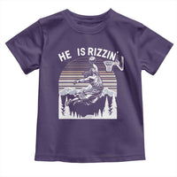 Funny Jesus Basketball Toddler T Shirt He Is Rizzin Retro Y2K Playing Basketball