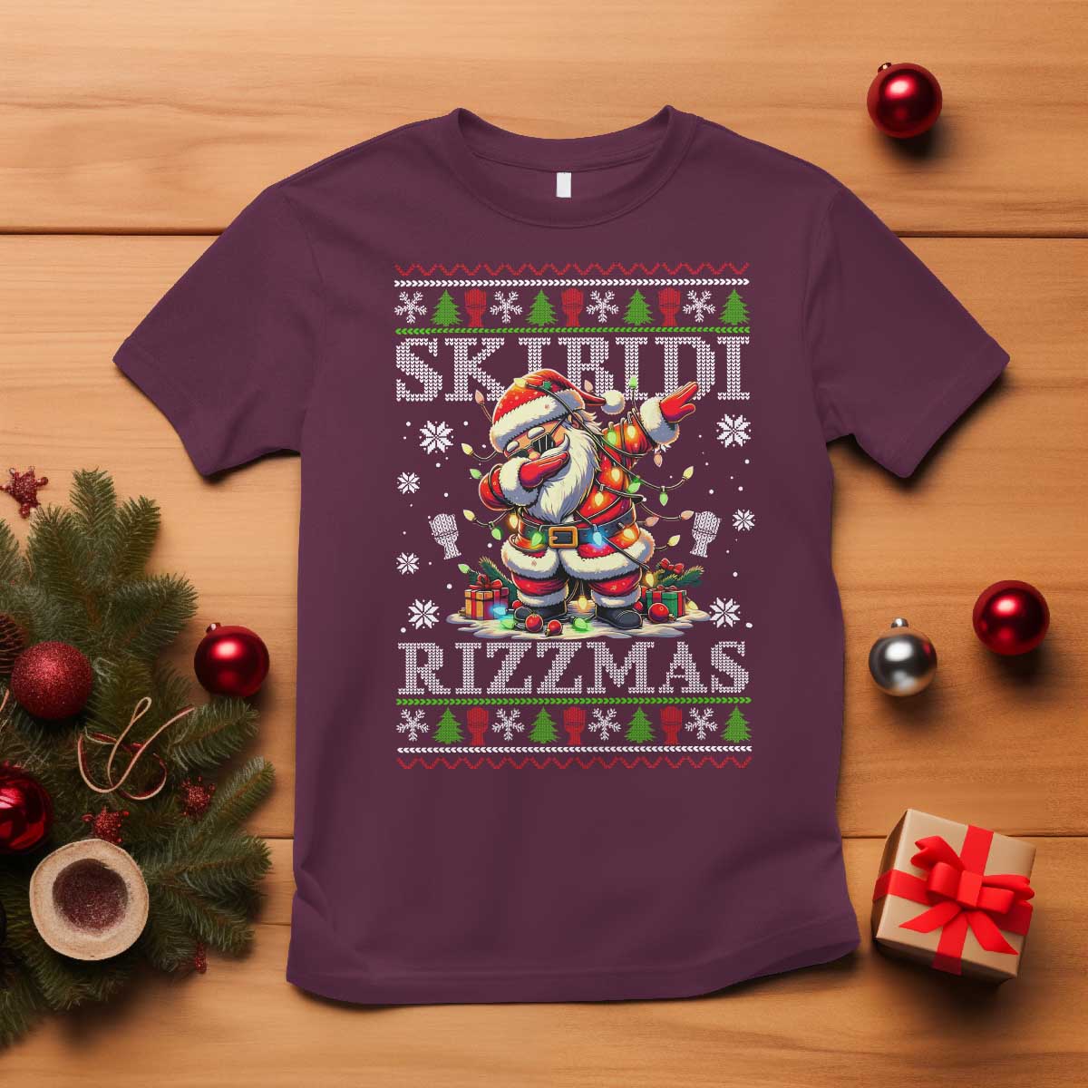 Skibidi Rizzmas Christmas T Shirt Rizz Santa Claus Funny Xmas Gen Alpha - Wonder Print Shop