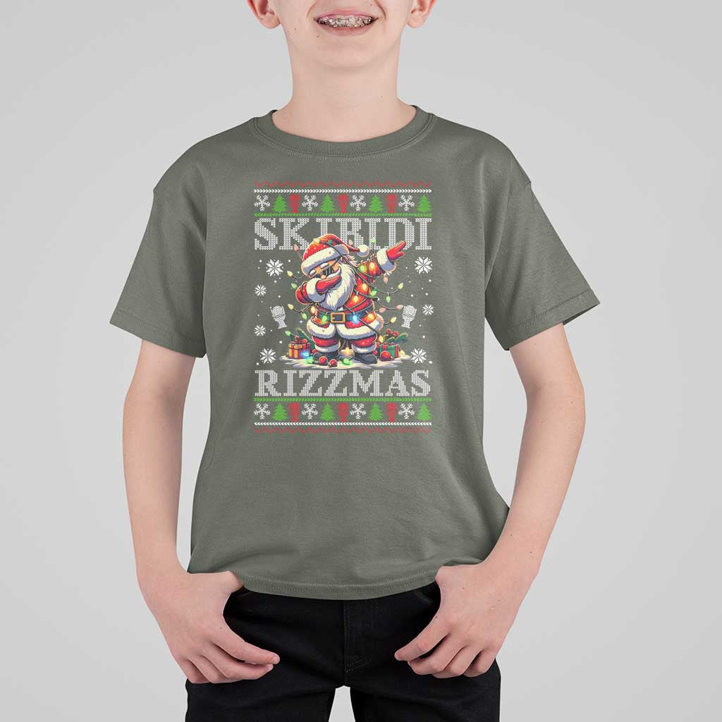 Skibidi Rizzmas Christmas T Shirt For Kid Rizz Santa Claus Funny Xmas Gen Alpha - Wonder Print Shop