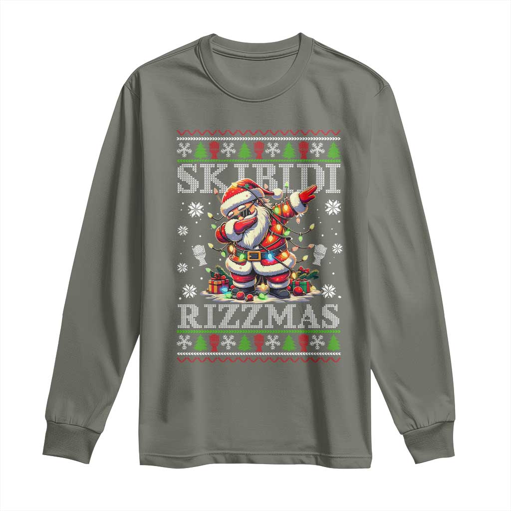 Skibidi Rizzmas Christmas Long Sleeve Shirt Rizz Santa Claus Funny Xmas Gen Alpha