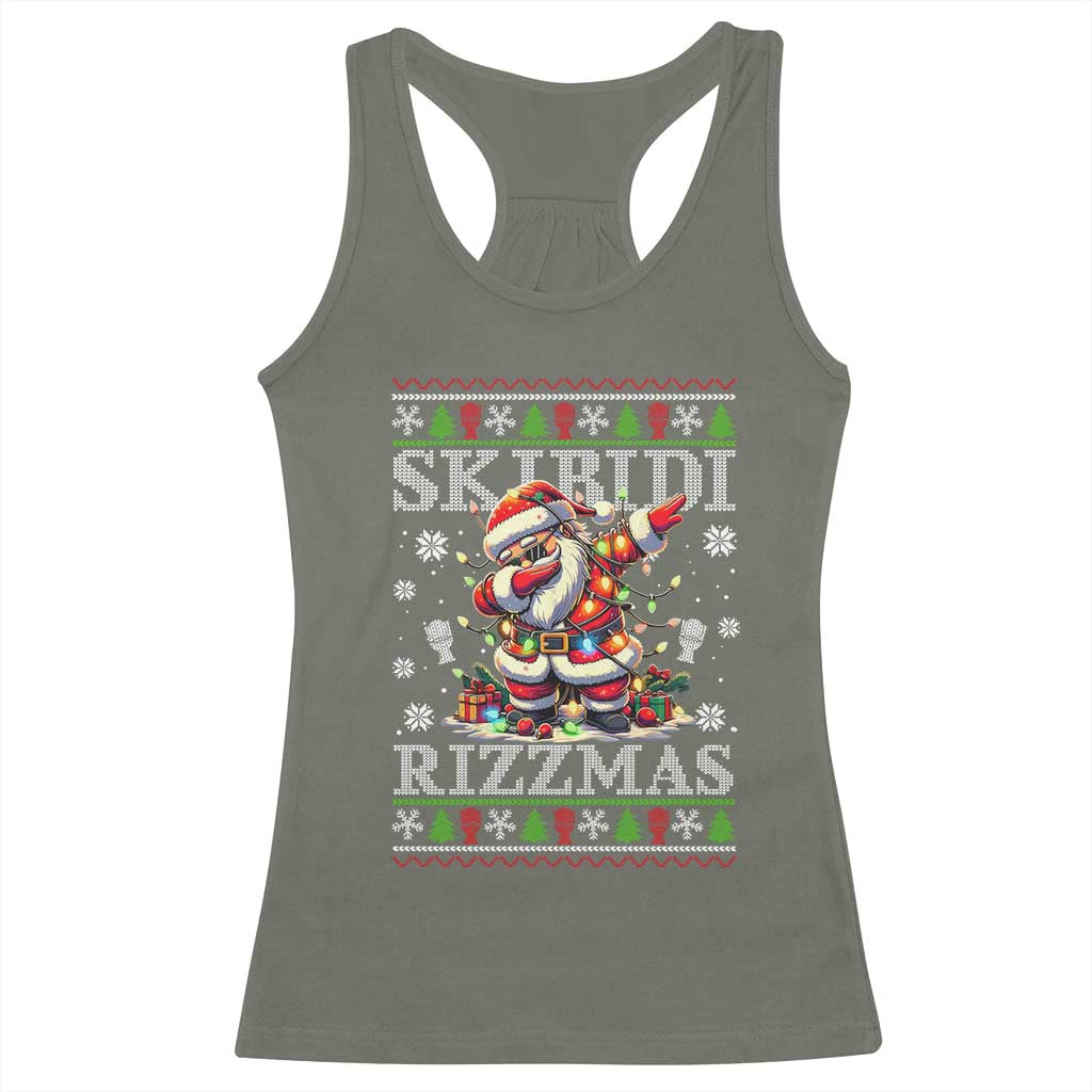 Skibidi Rizzmas Christmas Racerback Tank Top Rizz Santa Claus Funny Xmas Gen Alpha