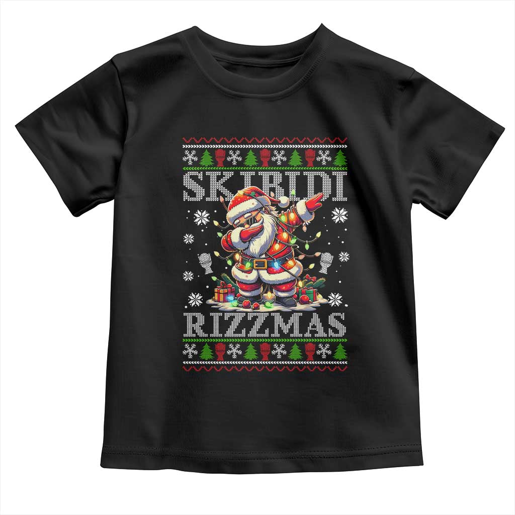 Skibidi Rizzmas Christmas Toddler T Shirt Rizz Santa Claus Funny Xmas Gen Alpha