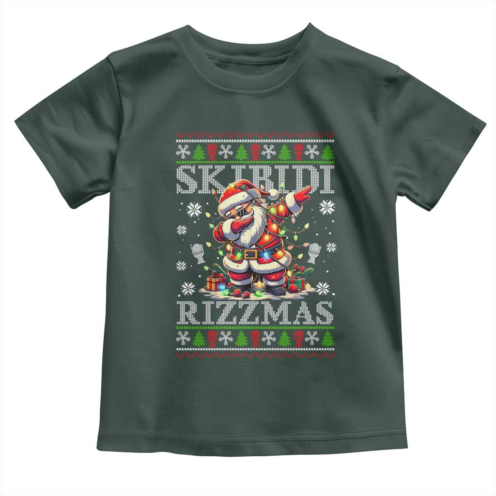 Skibidi Rizzmas Christmas Toddler T Shirt Rizz Santa Claus Funny Xmas Gen Alpha