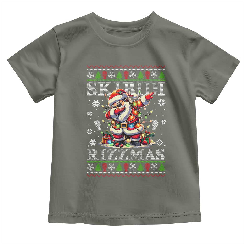 Skibidi Rizzmas Christmas Toddler T Shirt Rizz Santa Claus Funny Xmas Gen Alpha