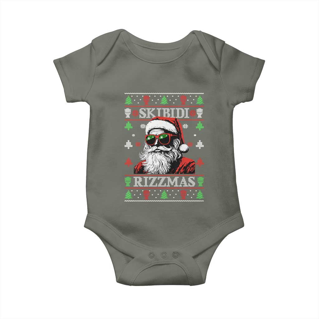 Skibidi Rizzmas Christmas Baby Onesie Rizz Santa Claus Funny Xmas Gen Alpha Ugly Christmas