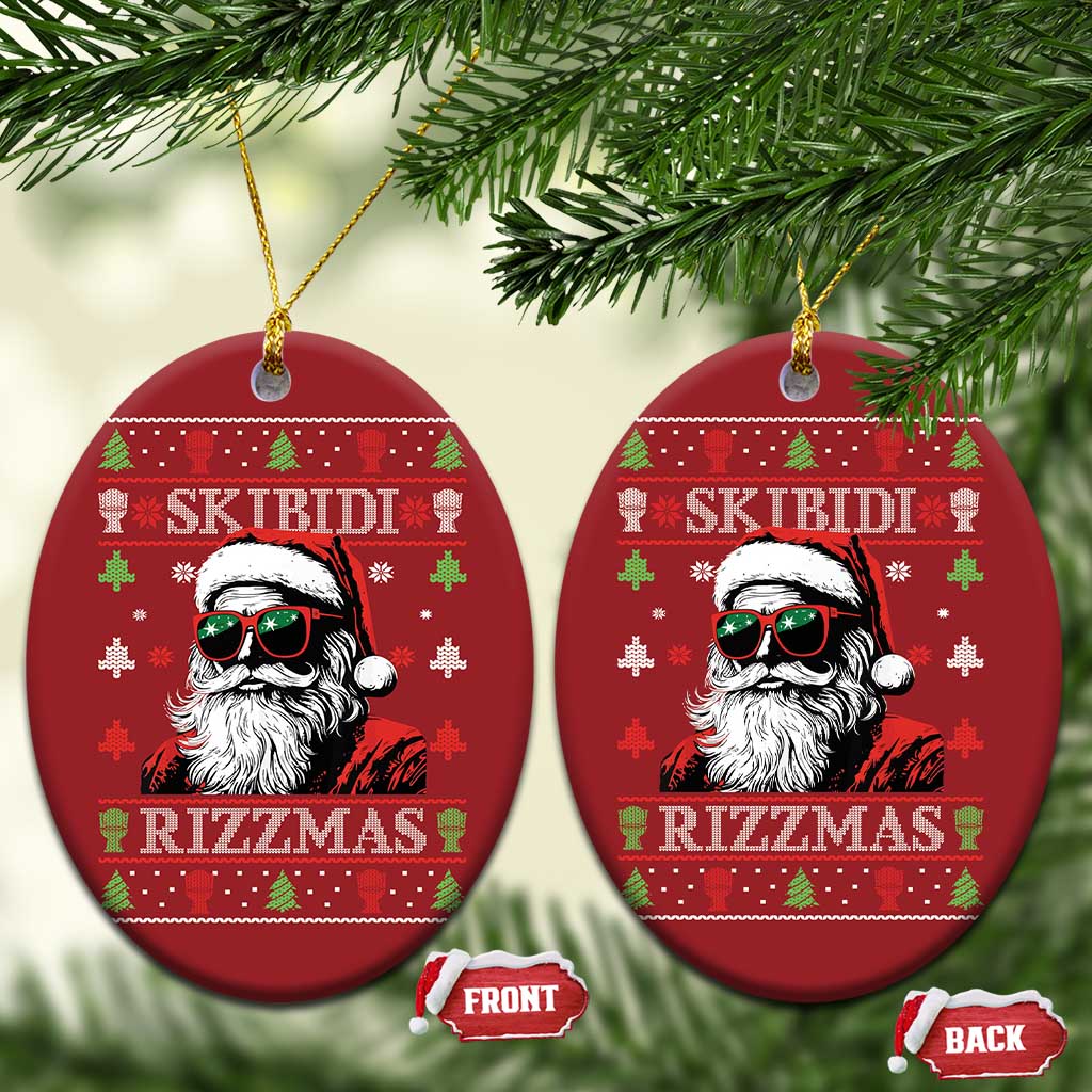 Skibidi Rizzmas Xmas Christmas Ornament Rizz Santa Claus Funny Christmas Gen Alpha - Wonder Print Shop