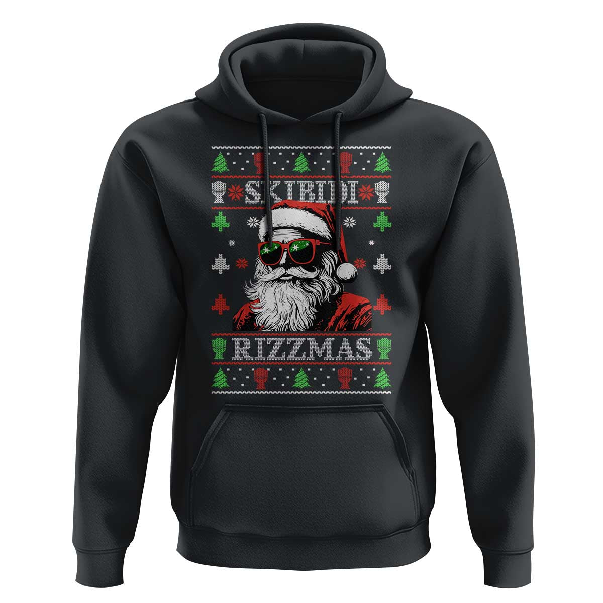 Skibidi Rizzmas Christmas Hoodie Rizz Santa Claus Funny Xmas Gen Alpha Ugly Christmas