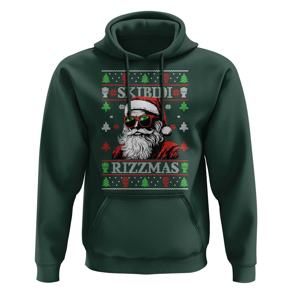 Skibidi Rizzmas Christmas Hoodie Rizz Santa Claus Funny Xmas Gen Alpha Ugly Christmas