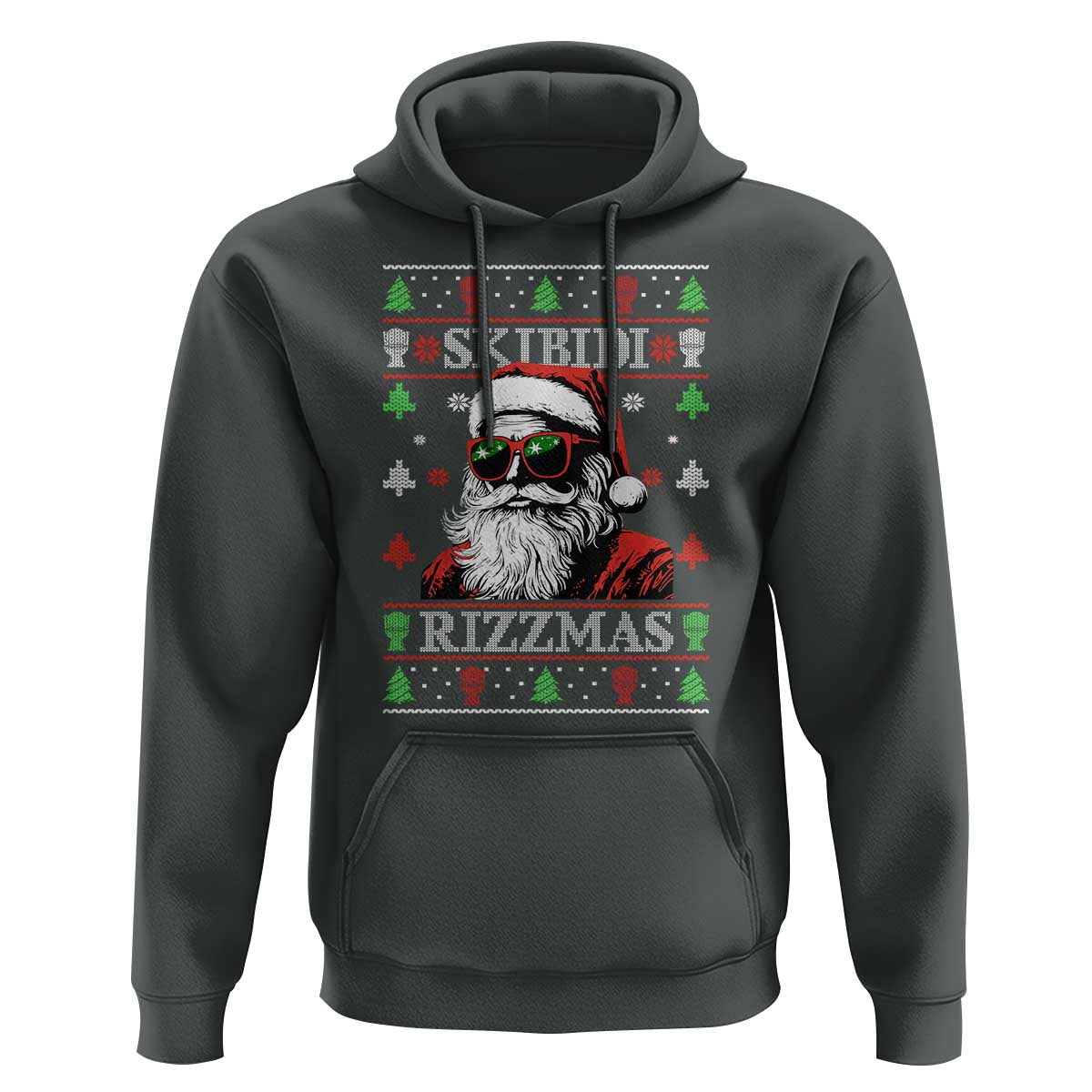 Skibidi Rizzmas Christmas Hoodie Rizz Santa Claus Funny Xmas Gen Alpha Ugly Christmas