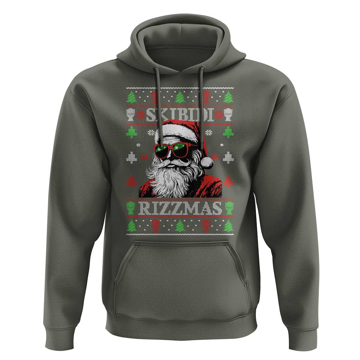 Skibidi Rizzmas Christmas Hoodie Rizz Santa Claus Funny Xmas Gen Alpha Ugly Christmas