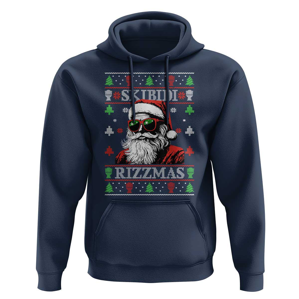 Skibidi Rizzmas Christmas Hoodie Rizz Santa Claus Funny Xmas Gen Alpha Ugly Christmas