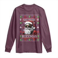 Skibidi Rizzmas Christmas Long Sleeve Shirt Rizz Santa Claus Funny Xmas Gen Alpha Ugly Christmas