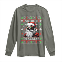 Skibidi Rizzmas Christmas Long Sleeve Shirt Rizz Santa Claus Funny Xmas Gen Alpha Ugly Christmas