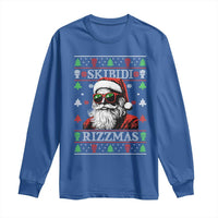 Skibidi Rizzmas Christmas Long Sleeve Shirt Rizz Santa Claus Funny Xmas Gen Alpha Ugly Christmas