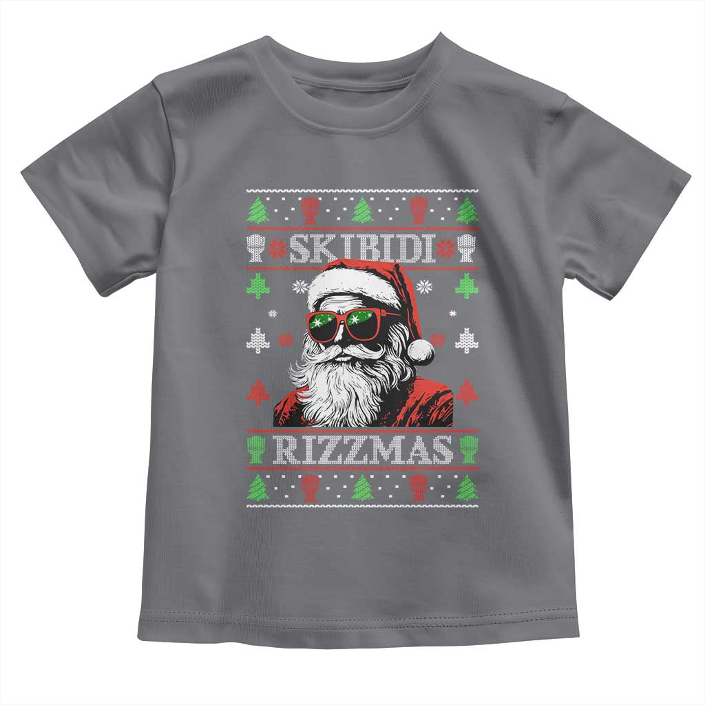 Skibidi Rizzmas Christmas Toddler T Shirt Rizz Santa Claus Funny Xmas Gen Alpha Ugly Christmas