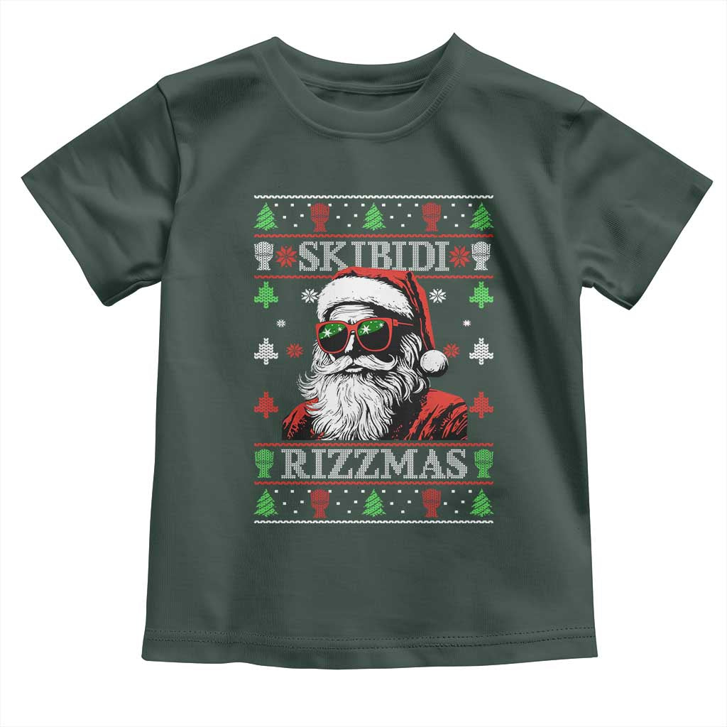 Skibidi Rizzmas Christmas Toddler T Shirt Rizz Santa Claus Funny Xmas Gen Alpha Ugly Christmas
