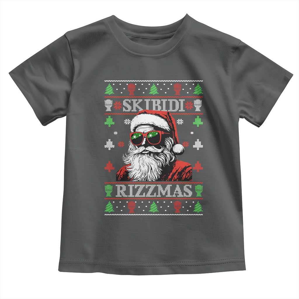 Skibidi Rizzmas Christmas Toddler T Shirt Rizz Santa Claus Funny Xmas Gen Alpha Ugly Christmas