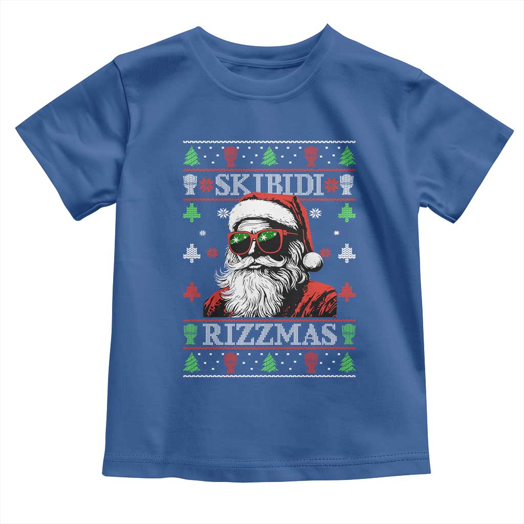 Skibidi Rizzmas Christmas Toddler T Shirt Rizz Santa Claus Funny Xmas Gen Alpha Ugly Christmas