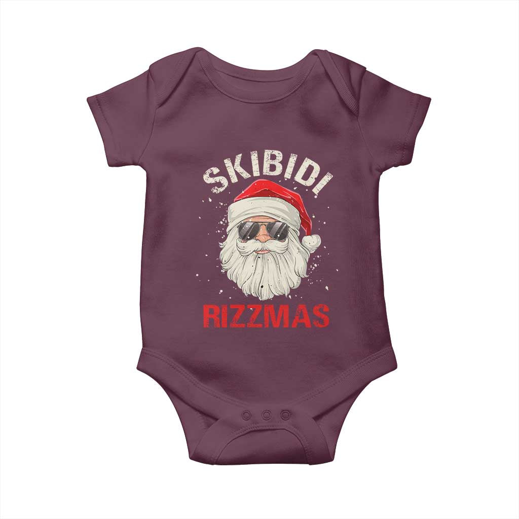 Skibidi Rizzmas Christmas Baby Onesie Rizz Santa Claus Retro Funny Xmas Gen Alpha Kid
