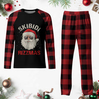 Skibidi Rizzmas Xmas Plaid Pajama Set Rizz Santa Claus Retro Funny Xmas Gen Alpha Kid - Wonder Print Shop