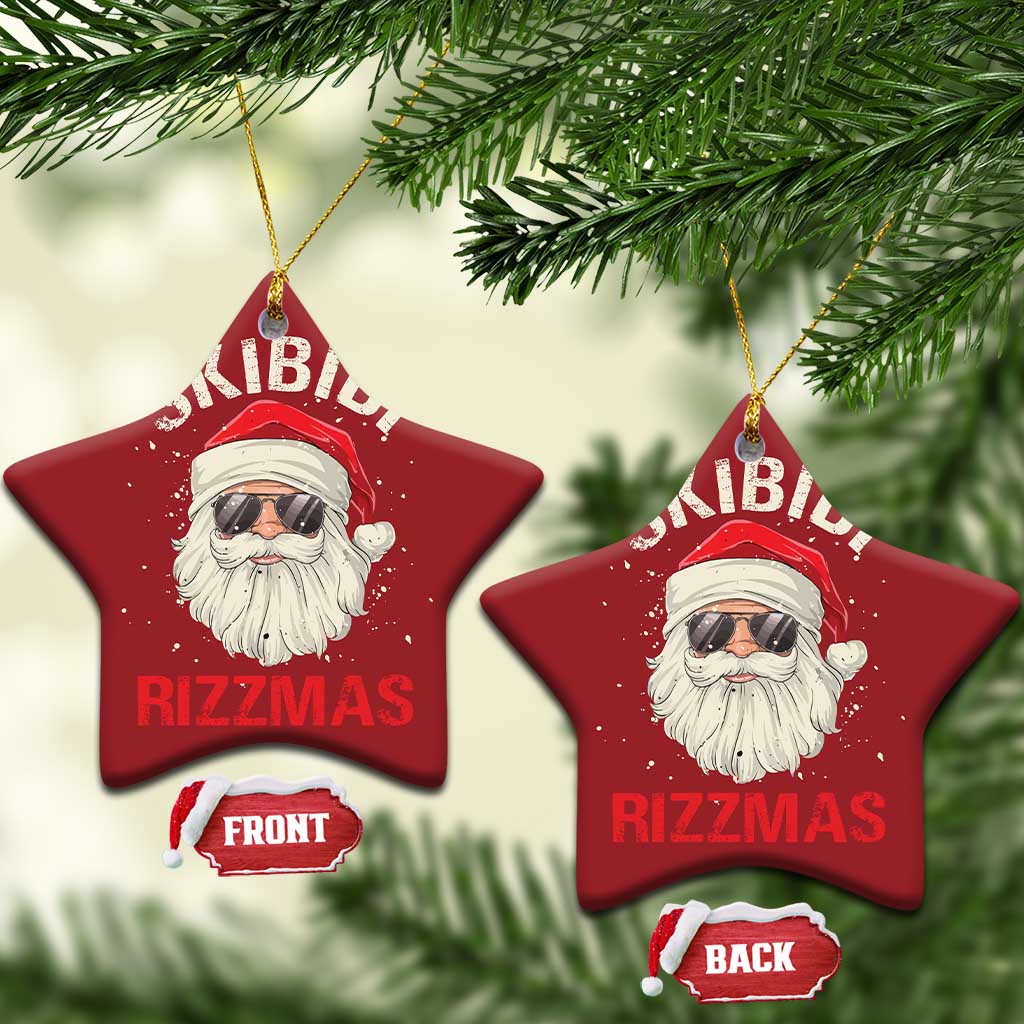 Skibidi Rizzmas Xmas Christmas Ornament Rizz Santa Claus Retro Funny Xmas Gen Alpha Kid - Wonder Print Shop