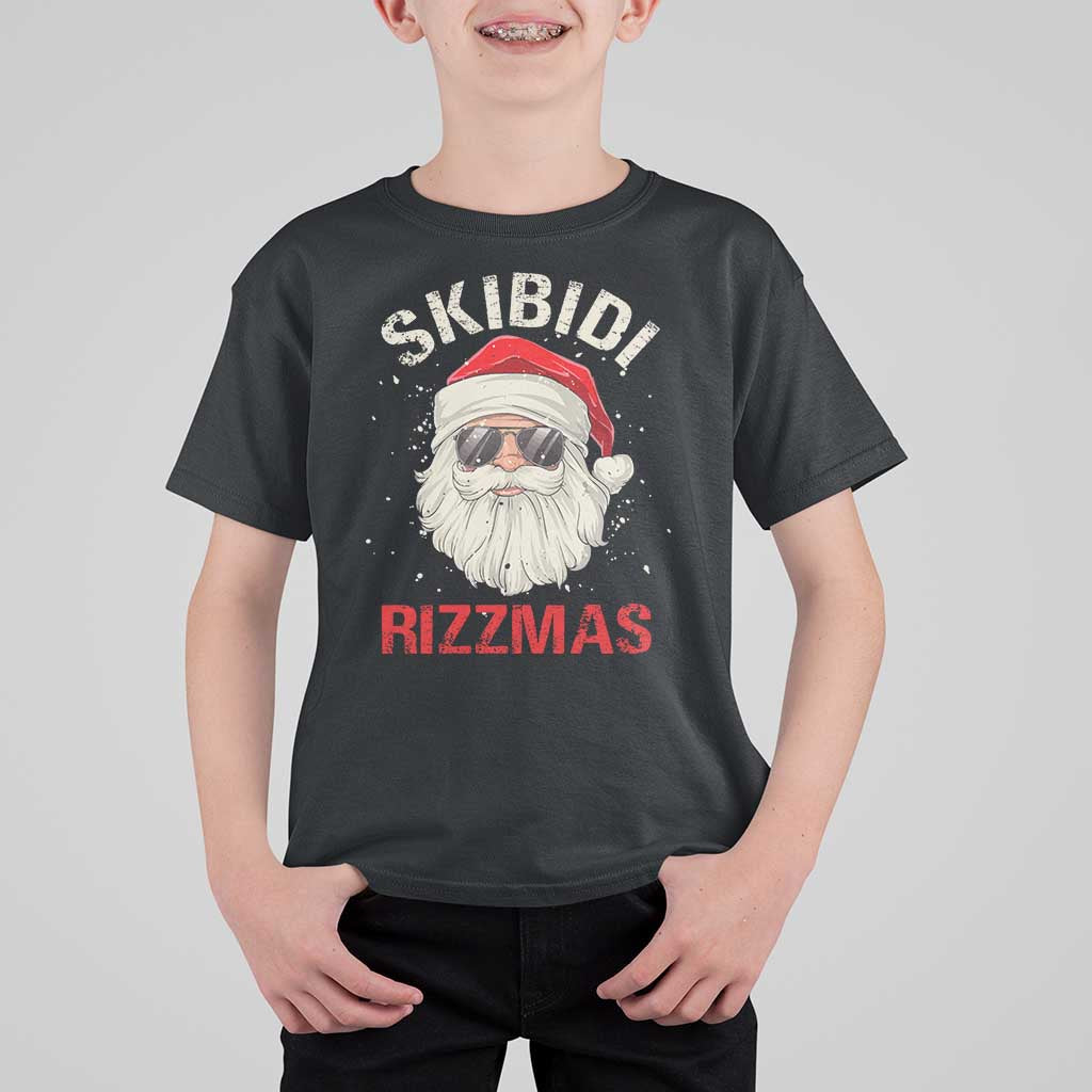 Skibidi Rizzmas Christmas T Shirt For Kid Rizz Santa Claus Retro Funny Xmas Gen Alpha Kid - Wonder Print Shop