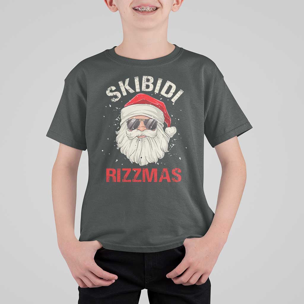 Skibidi Rizzmas Christmas T Shirt For Kid Rizz Santa Claus Retro Funny Xmas Gen Alpha Kid - Wonder Print Shop