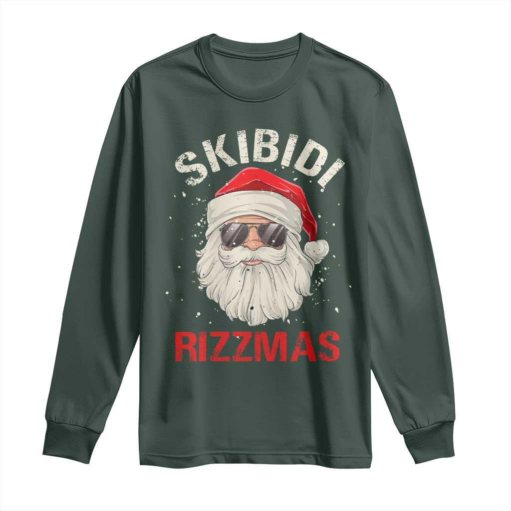 Skibidi Rizzmas Christmas Long Sleeve Shirt Rizz Santa Claus Retro Funny Xmas Gen Alpha Kid