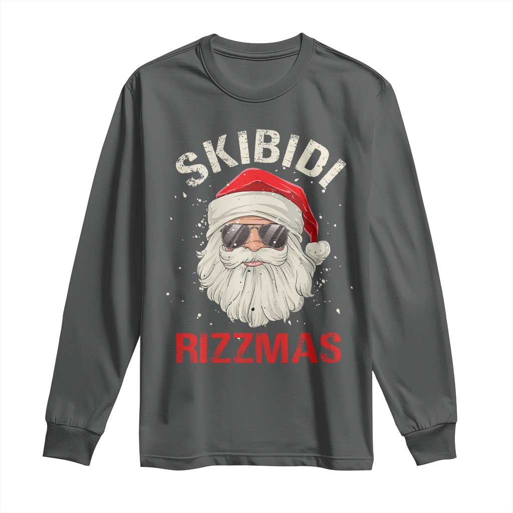 Skibidi Rizzmas Christmas Long Sleeve Shirt Rizz Santa Claus Retro Funny Xmas Gen Alpha Kid