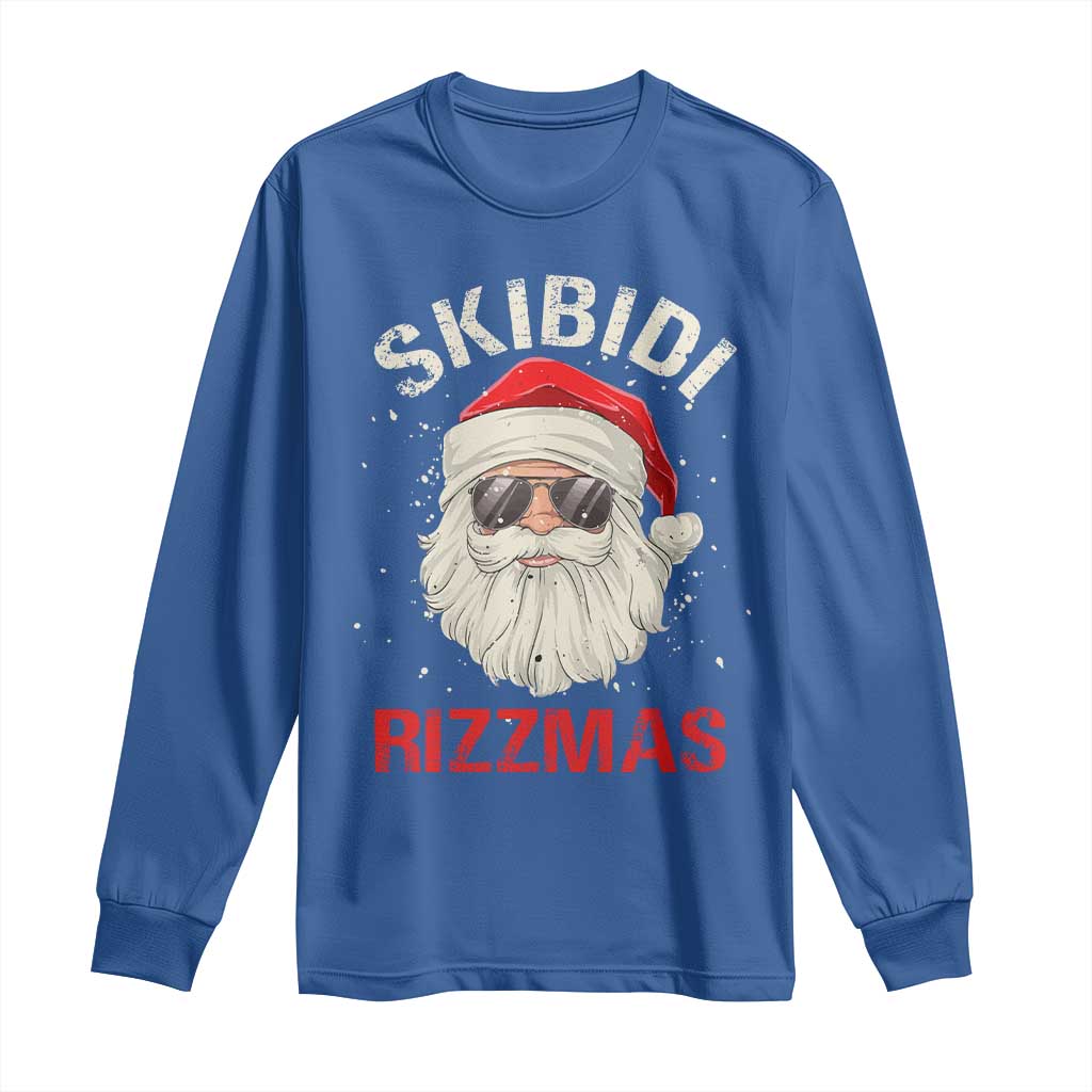 Skibidi Rizzmas Christmas Long Sleeve Shirt Rizz Santa Claus Retro Funny Xmas Gen Alpha Kid