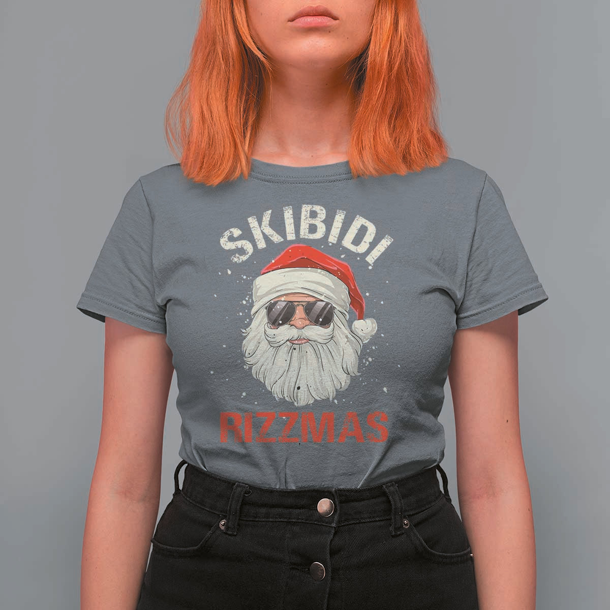 Skibidi Rizzmas Christmas T Shirt For Women Rizz Santa Claus Retro Funny Xmas Gen Alpha Kid - Wonder Print Shop