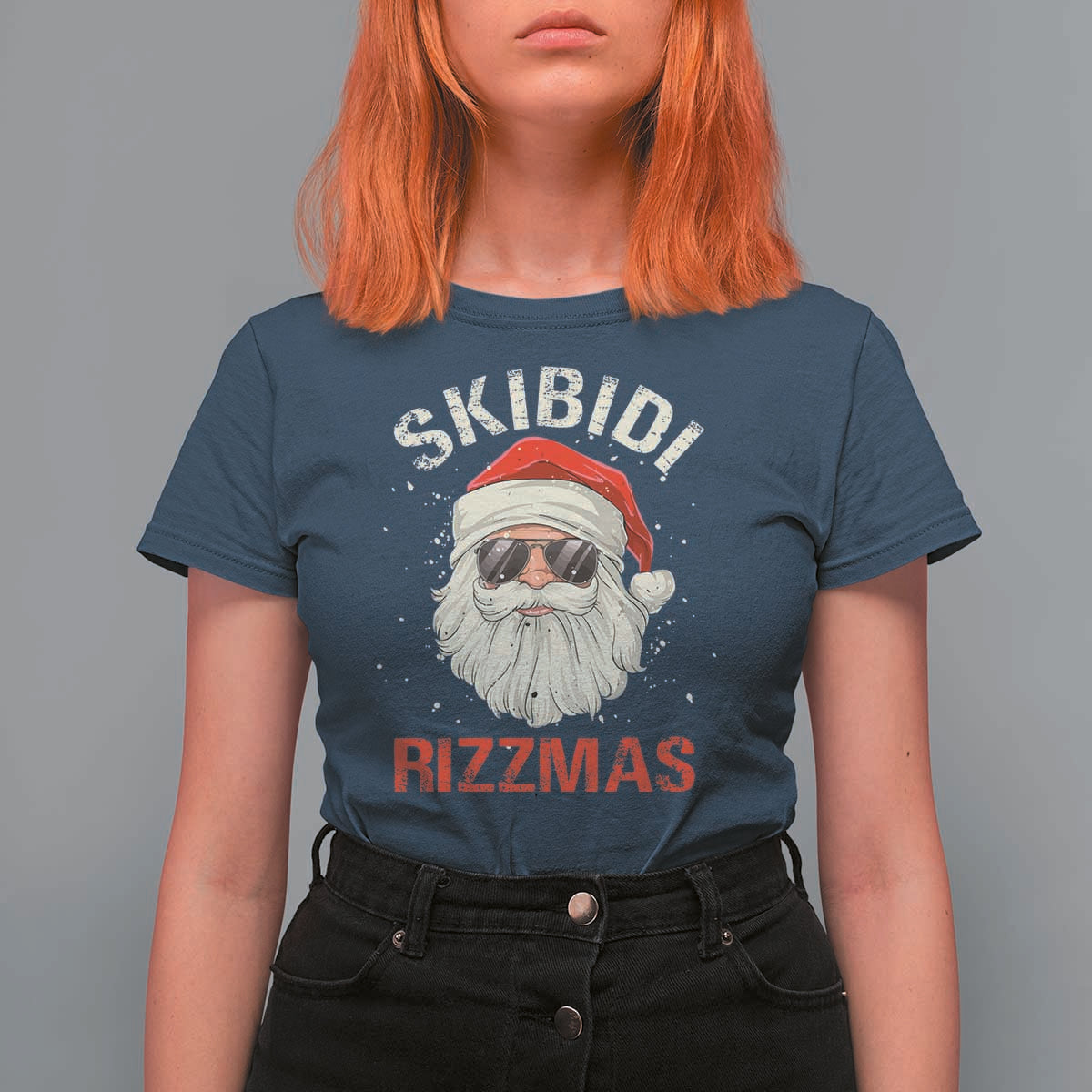 Skibidi Rizzmas Christmas T Shirt For Women Rizz Santa Claus Retro Funny Xmas Gen Alpha Kid - Wonder Print Shop