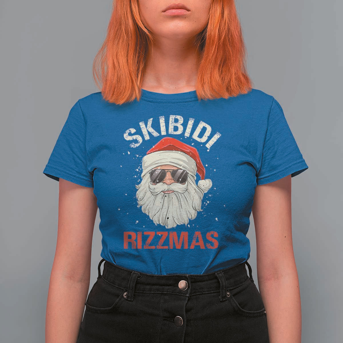 Skibidi Rizzmas Christmas T Shirt For Women Rizz Santa Claus Retro Funny Xmas Gen Alpha Kid - Wonder Print Shop
