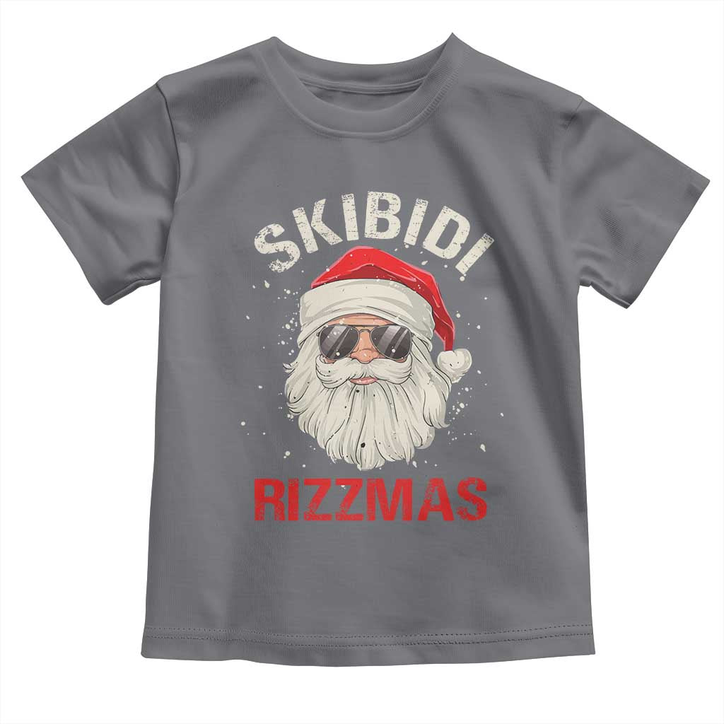 Skibidi Rizzmas Christmas Toddler T Shirt Rizz Santa Claus Retro Funny Xmas Gen Alpha Kid