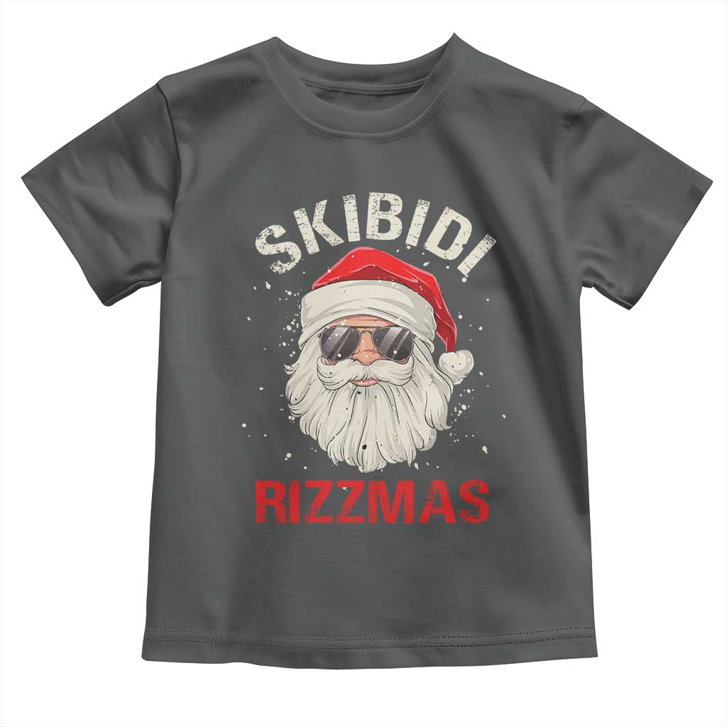 Skibidi Rizzmas Christmas Toddler T Shirt Rizz Santa Claus Retro Funny Xmas Gen Alpha Kid